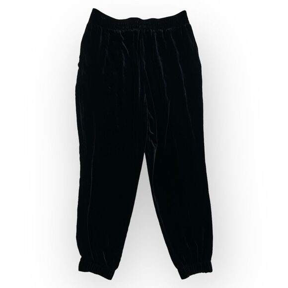 Banana Republic Velvety Black Velvet Elastic Waist Flowy Jogger Pants‎ Sz Sm NWT - Picture 10 of 11